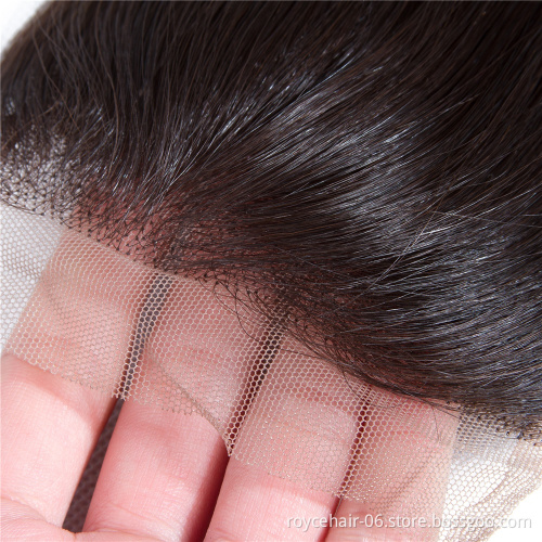 Royce Brazilian fummi Remy Hair 4*4 Lace Closure 100% Natural Color Human Hair with closure 1 pcs